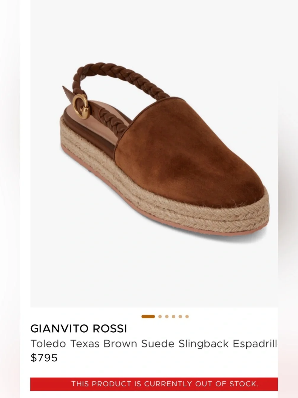 Gianvito Rossi Brown Suede Espadrille Slingback Wedges